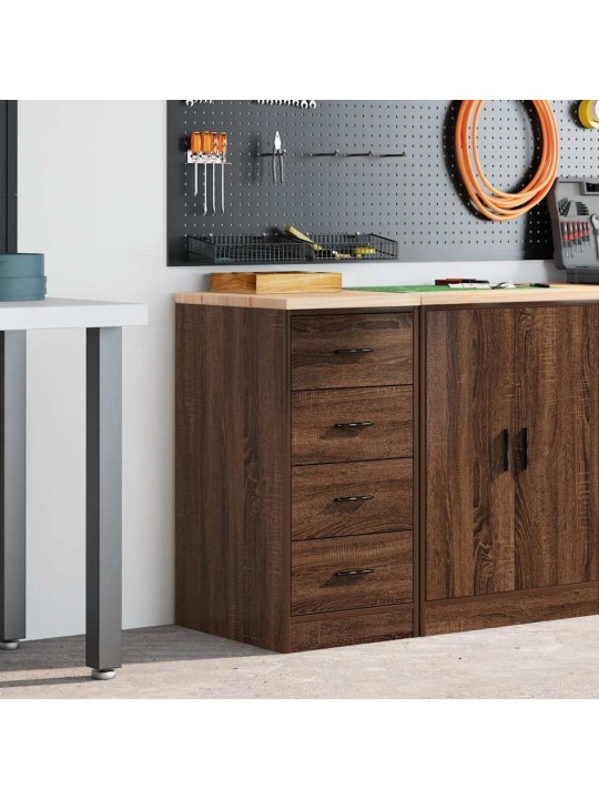 Autotallin säilytyskaappi ruskea tammi 40x51x85 cm täysi mänty