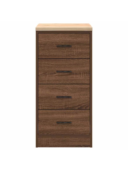 Autotallin säilytyskaappi ruskea tammi 40x51x85 cm täysi mänty
