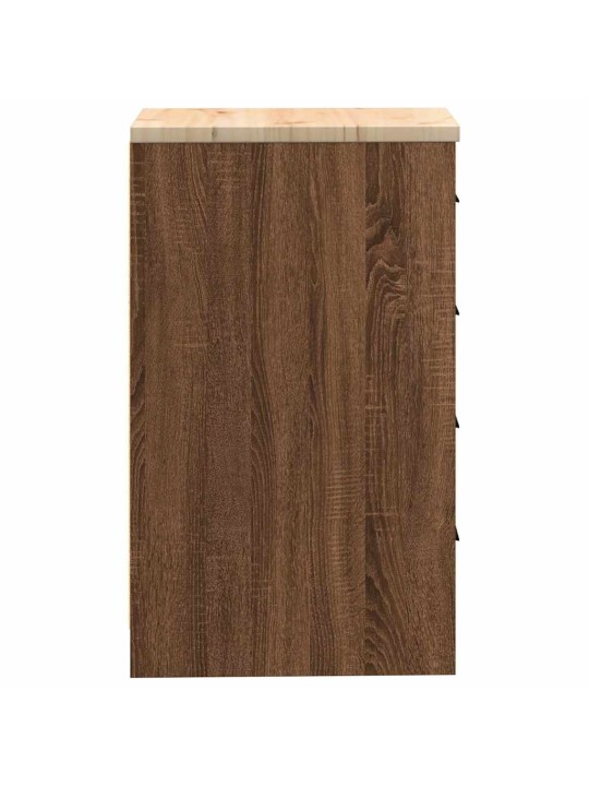 Autotallin säilytyskaappi ruskea tammi 40x51x85 cm täysi mänty
