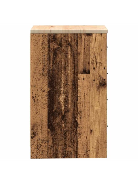 Autotallin säilytyskaappi vanha puu 40x51x85 cm täysi mänty