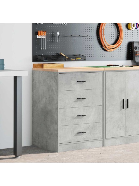 Autotallin säilytyskaappi betoni harmaa 60x51x85 cm täysi mänty