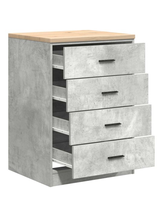 Autotallin säilytyskaappi betoni harmaa 60x51x85 cm täysi mänty
