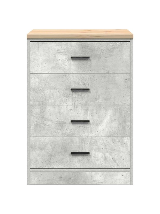 Autotallin säilytyskaappi betoni harmaa 60x51x85 cm täysi mänty