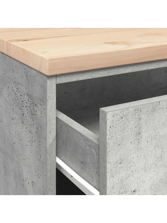Autotallin säilytyskaappi betoni harmaa 60x51x85 cm täysi mänty