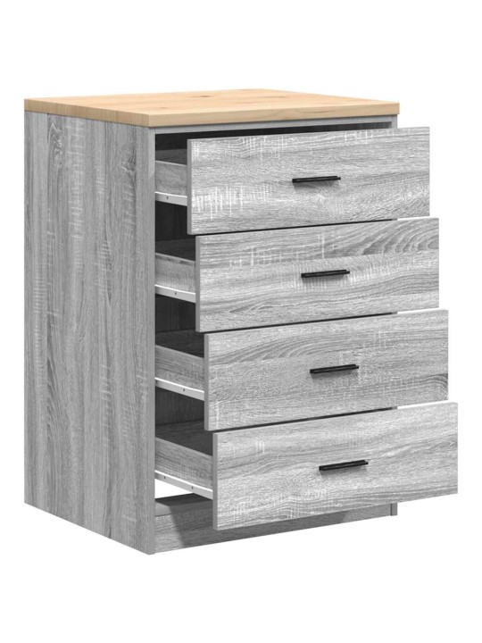 Autotallin säilytyskaappi harmaa sonoma 60x51x85 cm täysi mänty
