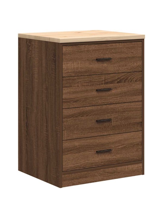 Autotallin säilytyskaappi ruskea tammi 60x51x85 cm täysi mänty