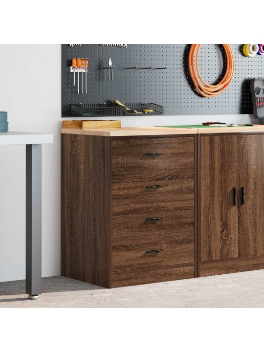 Autotallin säilytyskaappi ruskea tammi 60x51x85 cm täysi mänty