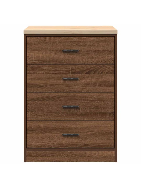 Autotallin säilytyskaappi ruskea tammi 60x51x85 cm täysi mänty