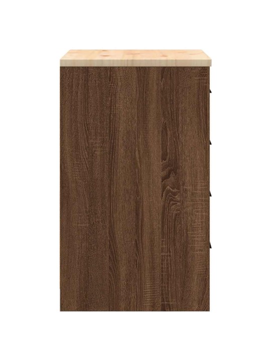 Autotallin säilytyskaappi ruskea tammi 60x51x85 cm täysi mänty
