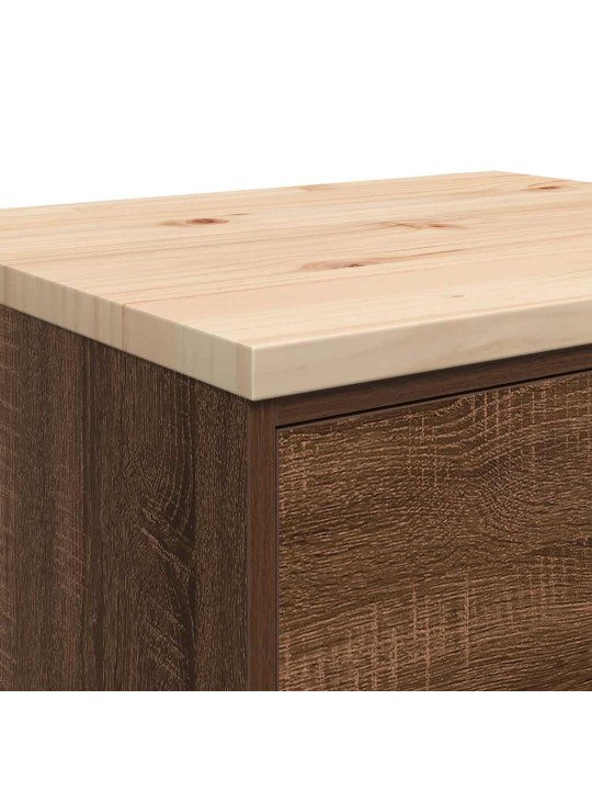 Autotallin säilytyskaappi ruskea tammi 60x51x85 cm täysi mänty