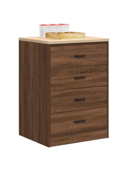 Autotallin säilytyskaappi ruskea tammi 60x51x85 cm täysi mänty