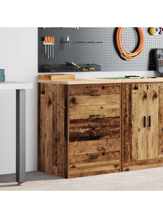Autotallin säilytyskaappi vanha puu 60x51x85 cm täysi mänty