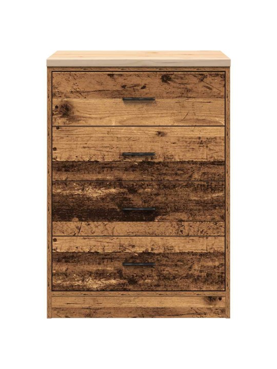 Autotallin säilytyskaappi vanha puu 60x51x85 cm täysi mänty