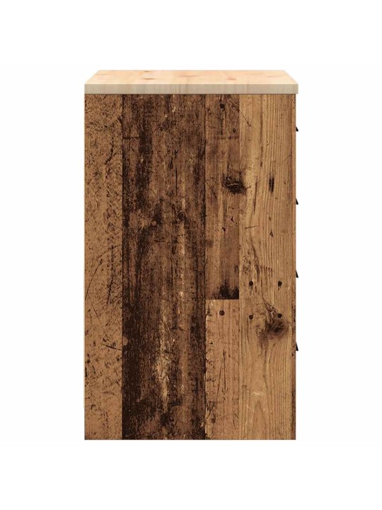 Autotallin säilytyskaappi vanha puu 60x51x85 cm täysi mänty