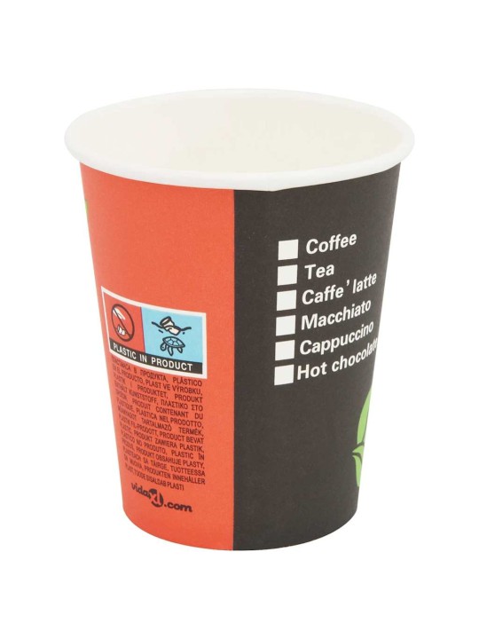 Paperiset kahvikupit kansilla 1000 kpl 8oz 240ml