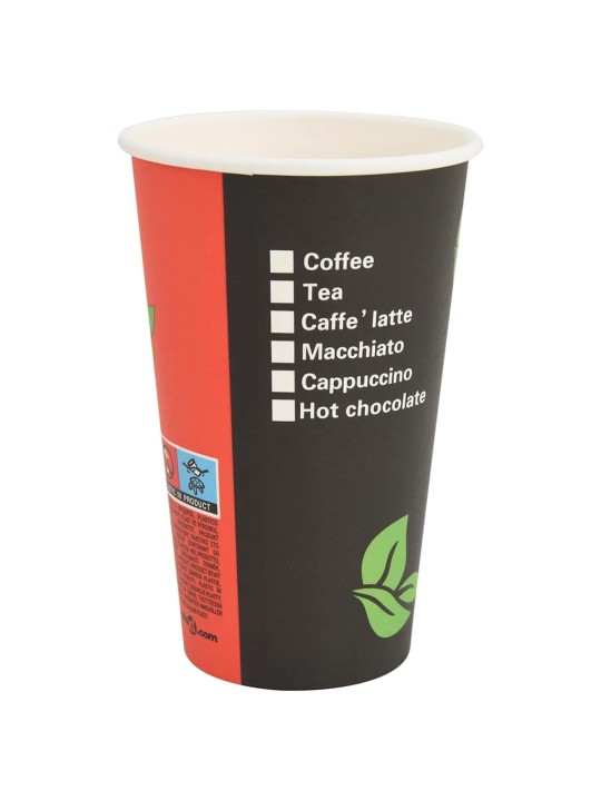 Paperiset kahvikupit kansilla 1000 kpl 16oz 400ml