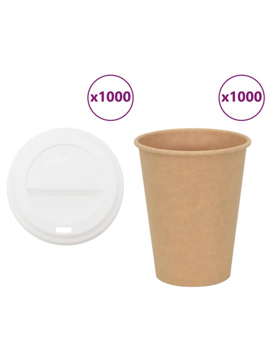 Paperiset kahvikupit kansilla 1000 kpl 12oz 300ml