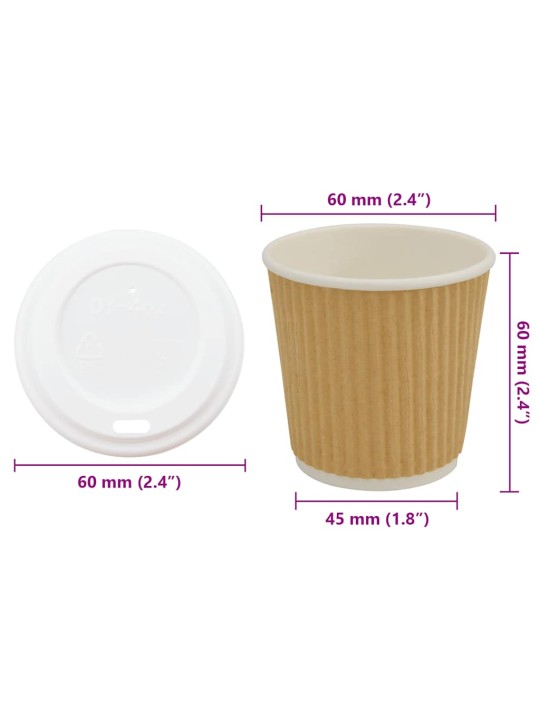 Paperiset kahvikupit kansilla 1000 kpl 4oz 100ml