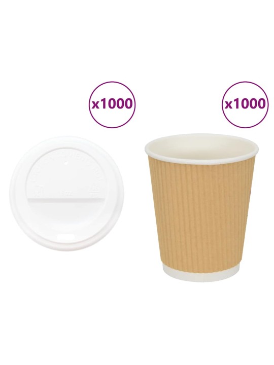 Paperiset kahvikupit kansilla 1000 kpl 8oz 200ml