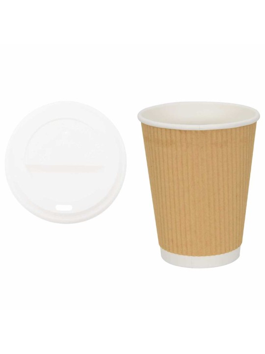 Paperiset kahvikupit kansilla 1000 kpl 12oz 300ml