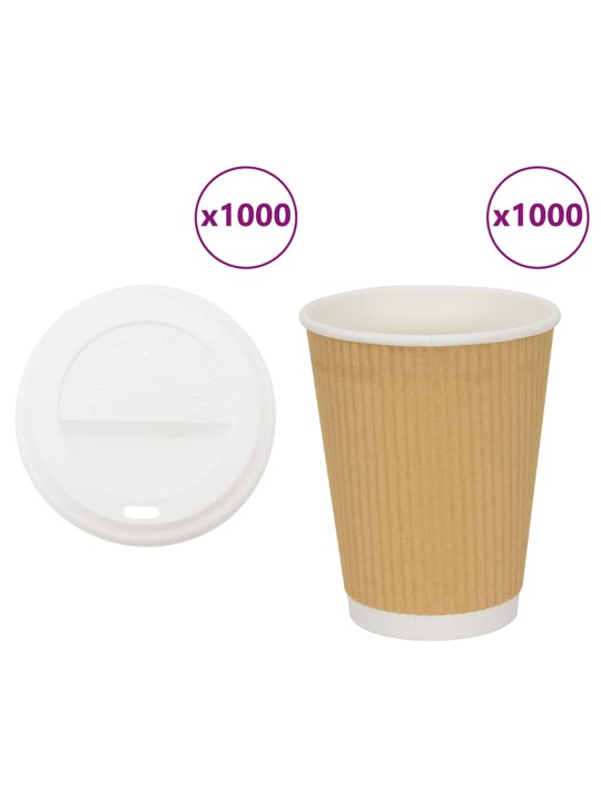 Paperiset kahvikupit kansilla 1000 kpl 16oz 400ml