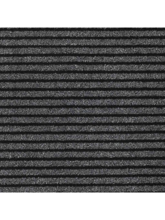 Ovimatto raidallinen musta ja harmaa 115x200 cm