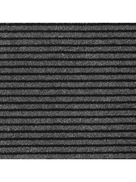 Ovimatto raidallinen musta ja harmaa 115x400 cm
