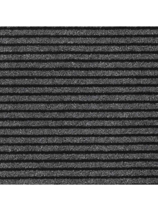 Ovimatto raidallinen musta ja harmaa 115x500 cm