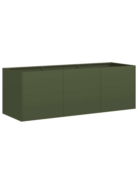 Kukkalaatikko oliivinvihreä 120x40x40 cm kylmävalssattu teräs