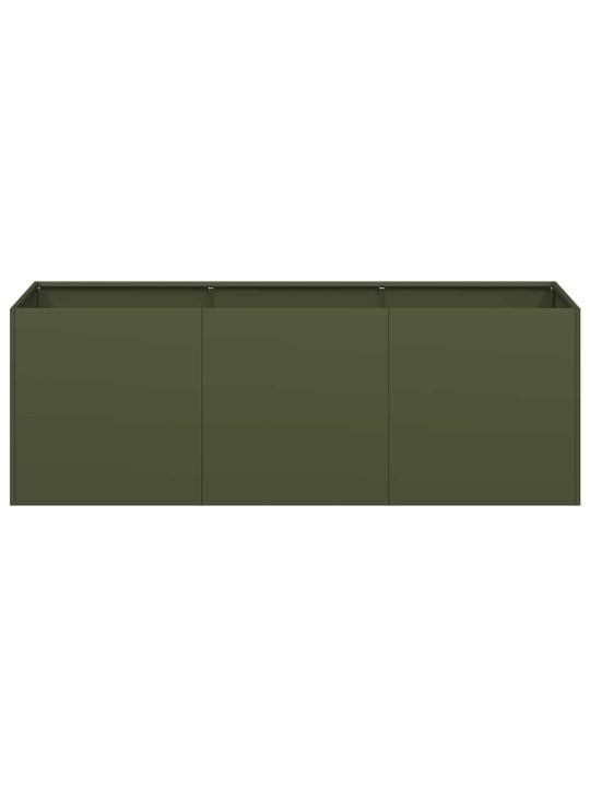 Kukkalaatikko oliivinvihreä 120x40x40 cm kylmävalssattu teräs