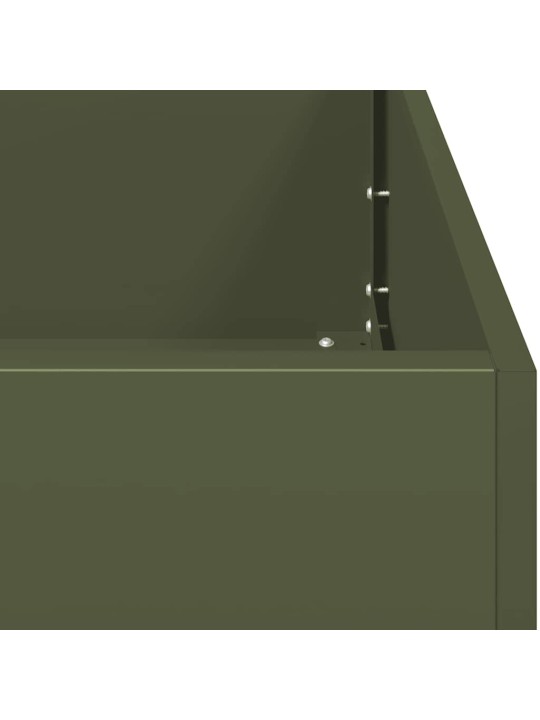 Kukkalaatikko oliivinvihreä 120x40x40 cm kylmävalssattu teräs