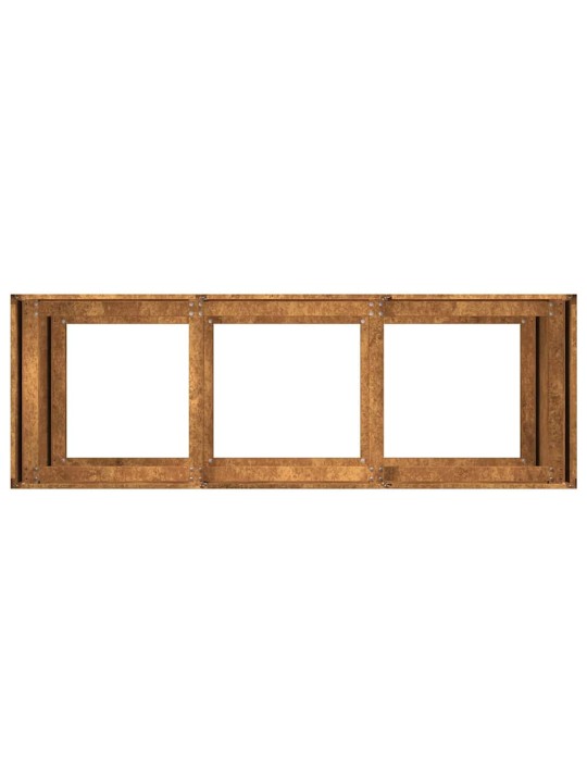 Kukkalaatikko ruoste 120x40x80 cm säänkestävä teräs