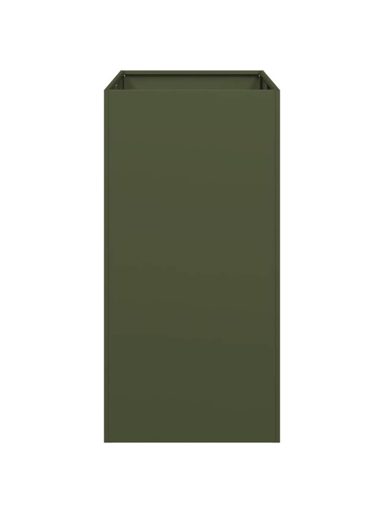 Kukkalaatikko oliivinvihreä 40x80x80 cm teräs