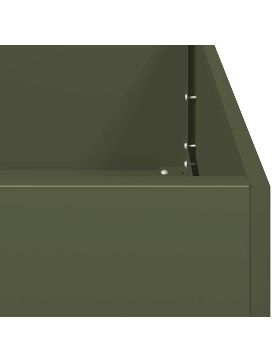 Kukkalaatikko oliivinvihreä 40x80x80 cm teräs