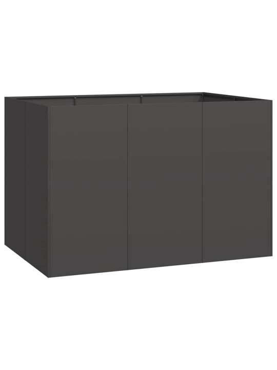 Kukkalaatikko musta 120x80x80 cm teräs