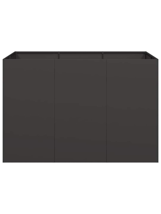 Kukkalaatikko musta 120x80x80 cm teräs