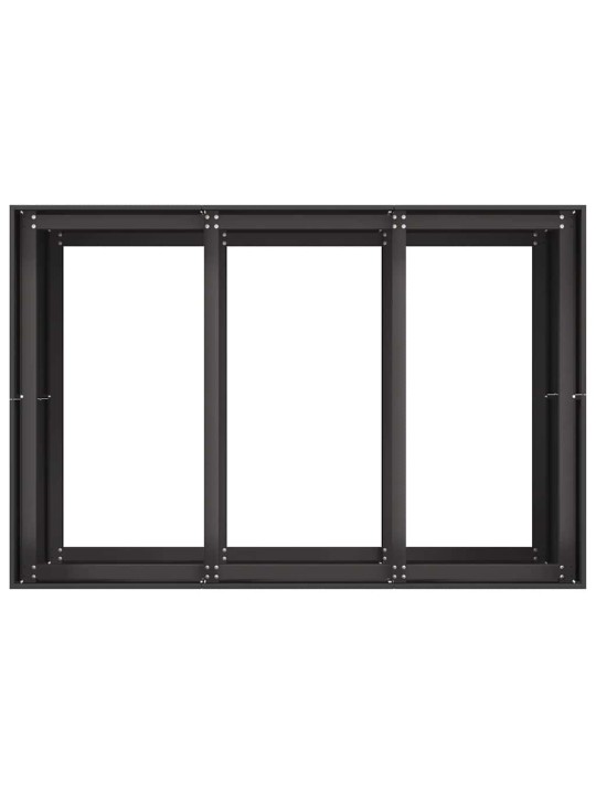 Kukkalaatikko musta 120x80x80 cm teräs