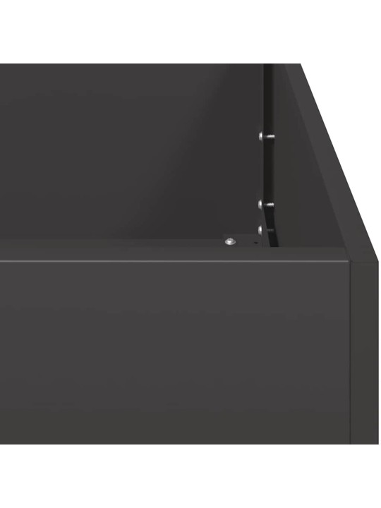 Kukkalaatikko musta 120x80x80 cm teräs