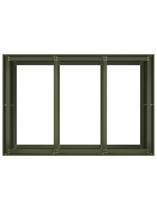 Kukkalaatikko oliivinvihreä 120x80x80 cm teräs