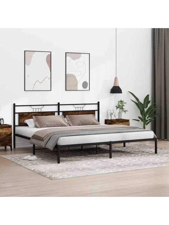 Sängynrunko ilman patjaa savutammi 200x200 cm tekninen puu
