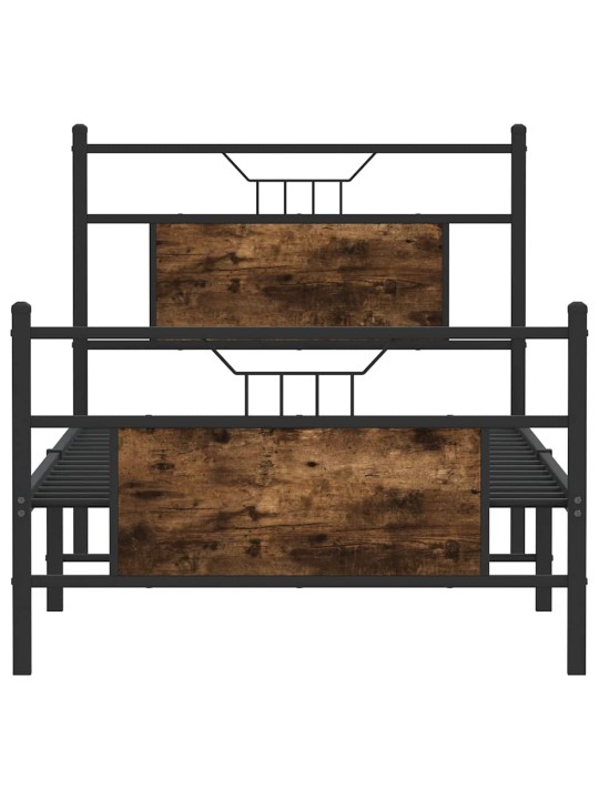 Sängynrunko ilman patjaa savutammi 90x200 cm tekninen puu