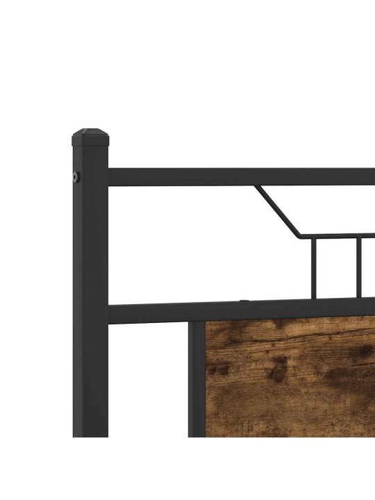 Sängynpääty savutammi 150 cm tekninen puu ja teräs