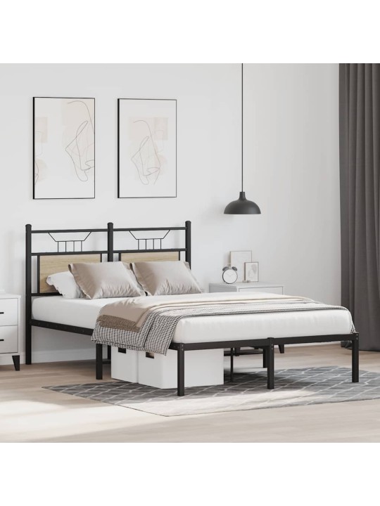 Sängynrunko ilman patjaa sonoma tammi 120x200 cm tekninen puu