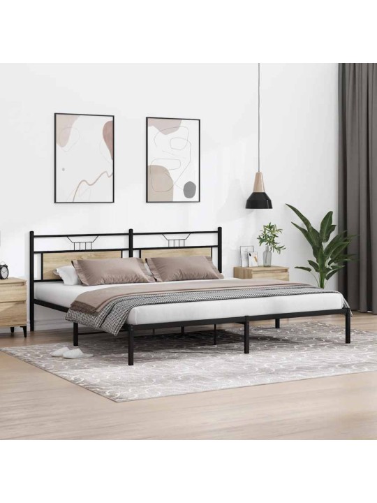 Sängynrunko ilman patjaa sonoma tammi 200x200 cm tekninen puu