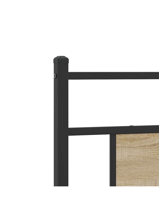 Sängynpääty sonoma-tammi 90 cm tekninen puu ja teräs