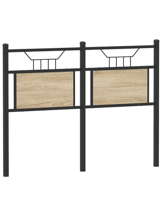 Sängynpääty sonoma-tammi 120 cm tekninen puu ja teräs