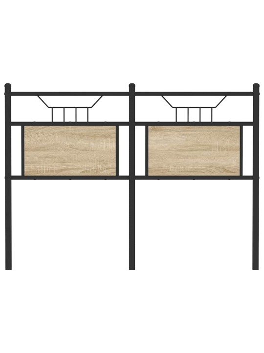 Sängynpääty sonoma-tammi 120 cm tekninen puu ja teräs