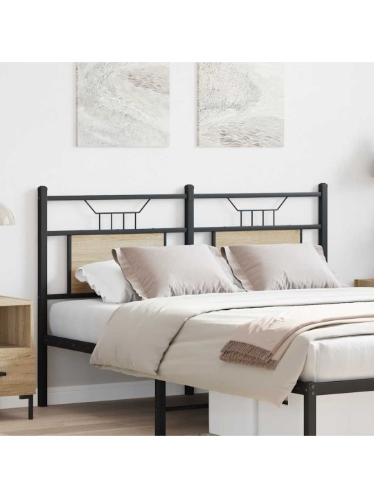 Sängynpääty sonoma-tammi 137 cm tekninen puu ja teräs