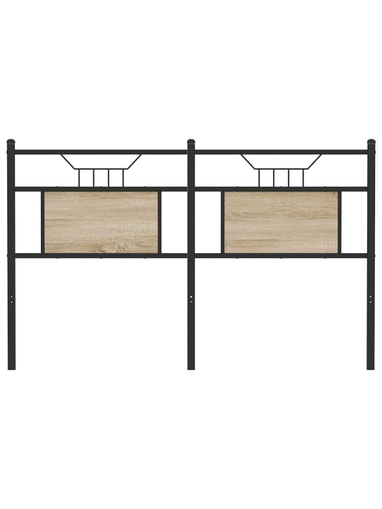 Sängynpääty sonoma-tammi 137 cm tekninen puu ja teräs