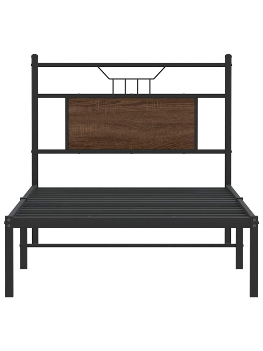 Sängynrunko ilman patjaa ruskea tammi 75x190 cm tekninen puu